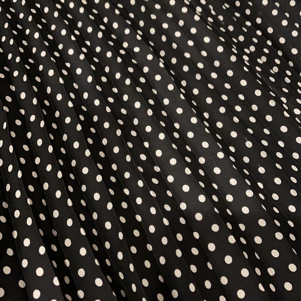 Loft Black & White Polka Dot Pleated Skirt - Picture 2 of 6
